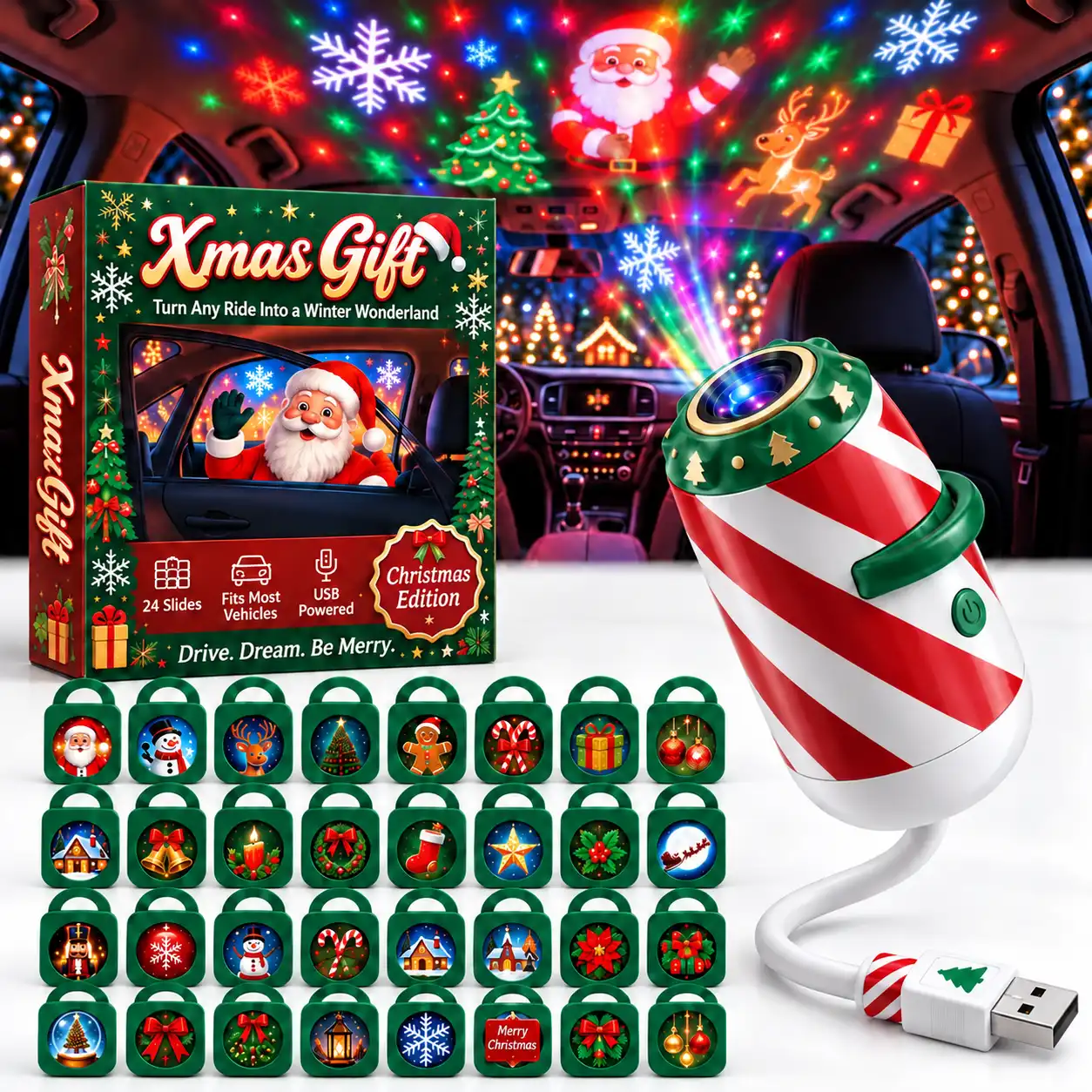 Xmas Gift Christmas Car Projector